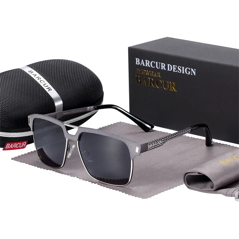 BARCUR Polarized Square Sunglasses – UV400 Men's