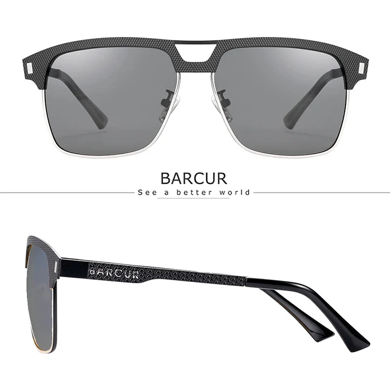 BARCUR Polarized Square Sunglasses – UV400 Men's