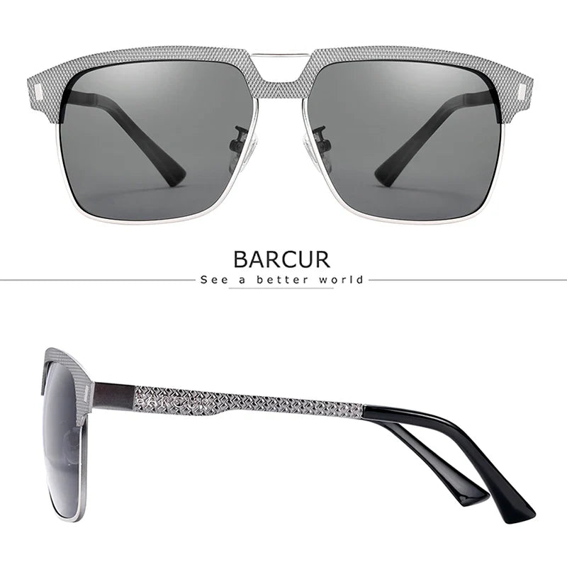 BARCUR Polarized Square Sunglasses – UV400 Men's