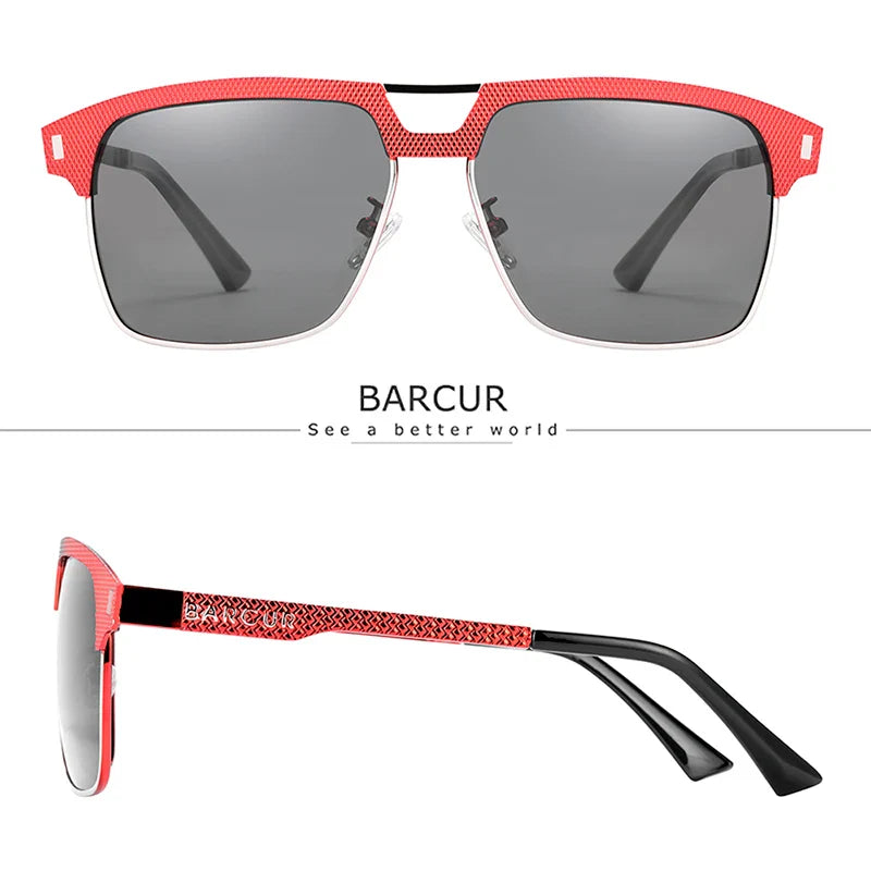 BARCUR Polarized Square Sunglasses – UV400 Men's