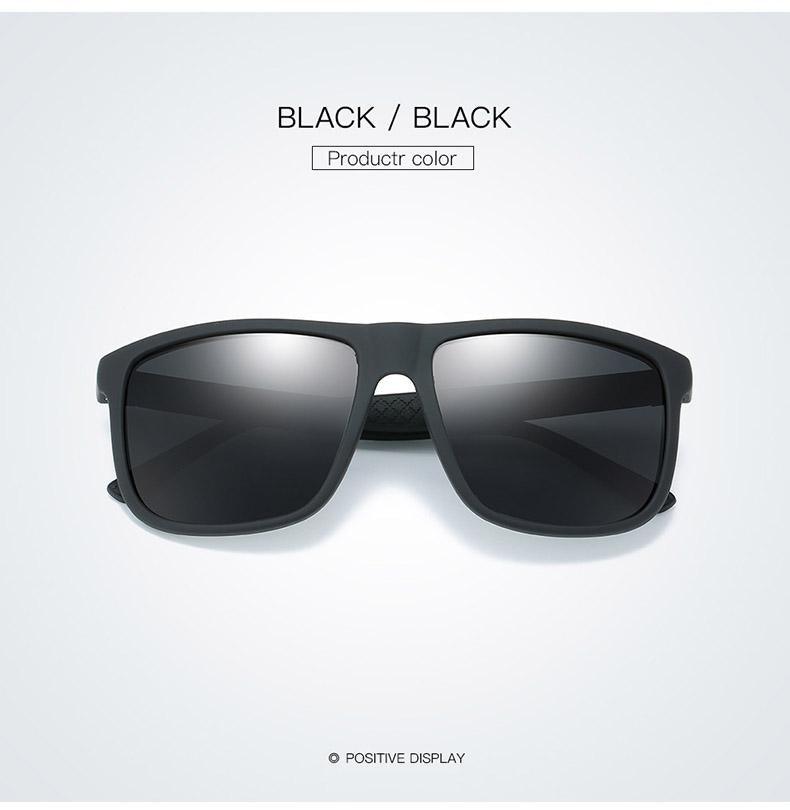 Stevvex classic retro polarized UV400 unisex sunglasses with black frames and dark tinted lenses.
