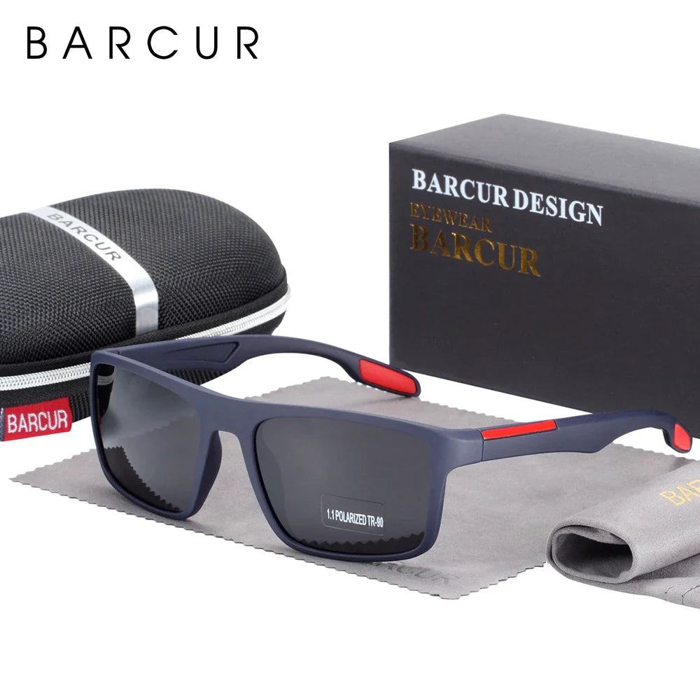 Stevvex BARCUR TR90 ultralight polarized UV400 sunglasses with sleek frame and tinted lenses for sun protection.