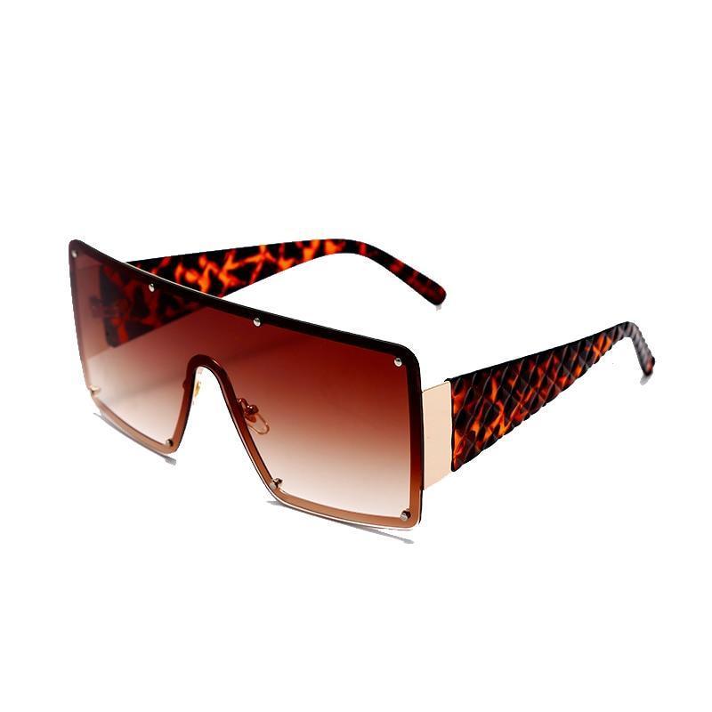Stevvex Oversized Square Metal Frame Vintage Sunglasses – UV400