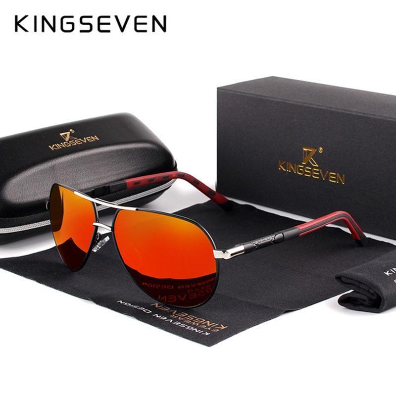 Luxury Stevvex aluminum men's retro aviation polarized sunglasses with classic frame and dark tinted lenses.