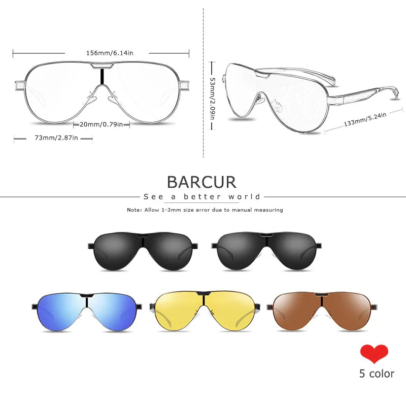 Stevvex BARCUR men's polarized UV400 sunglasses with black frames and dark tinted lenses, designed for UV protection and style.