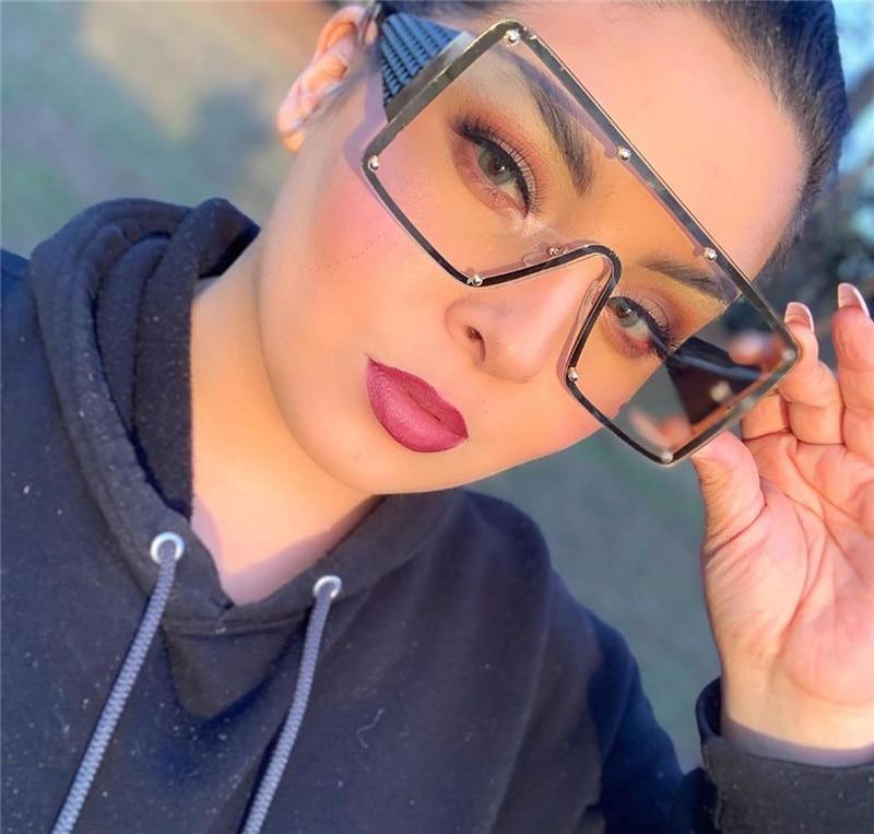 Stevvex Oversized Square Metal Frame Vintage Sunglasses – UV400