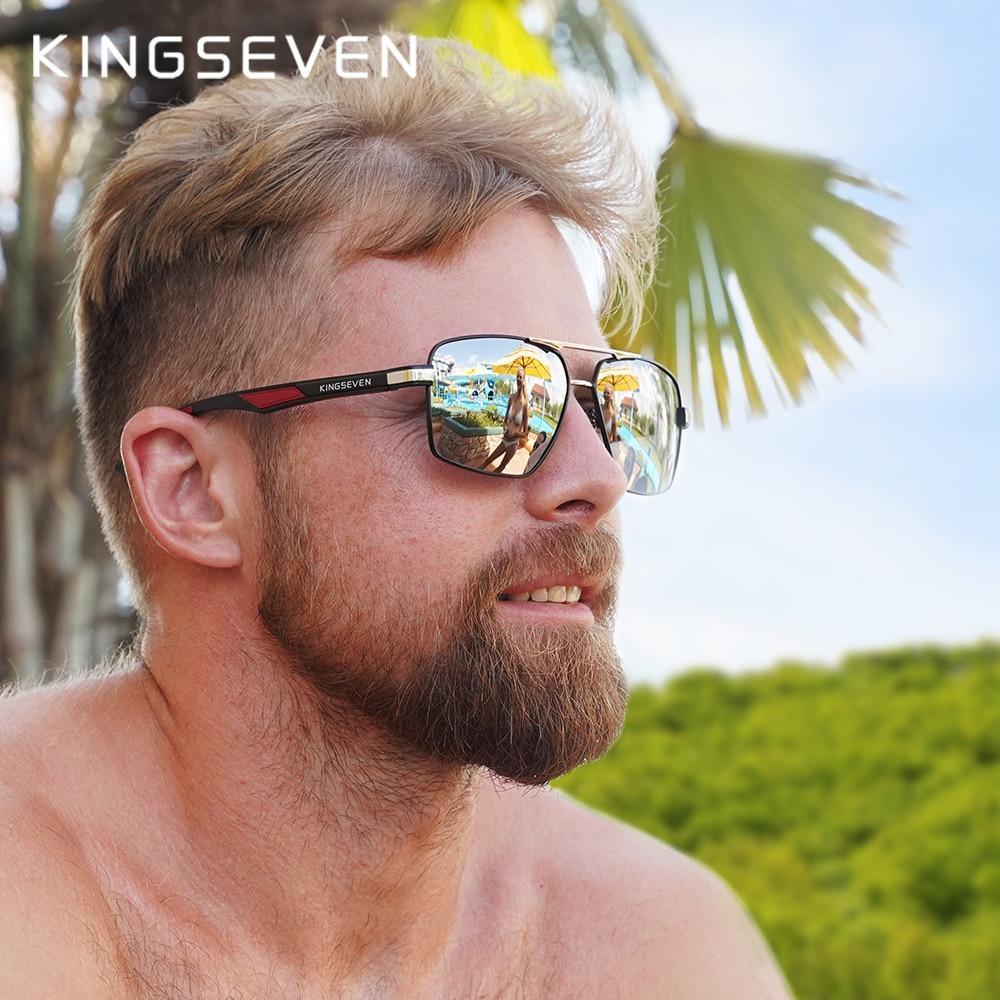 Stevvex luxury modern aluminum men's polarized sunglasses with UV400 protection and sleek design, shown in the image.