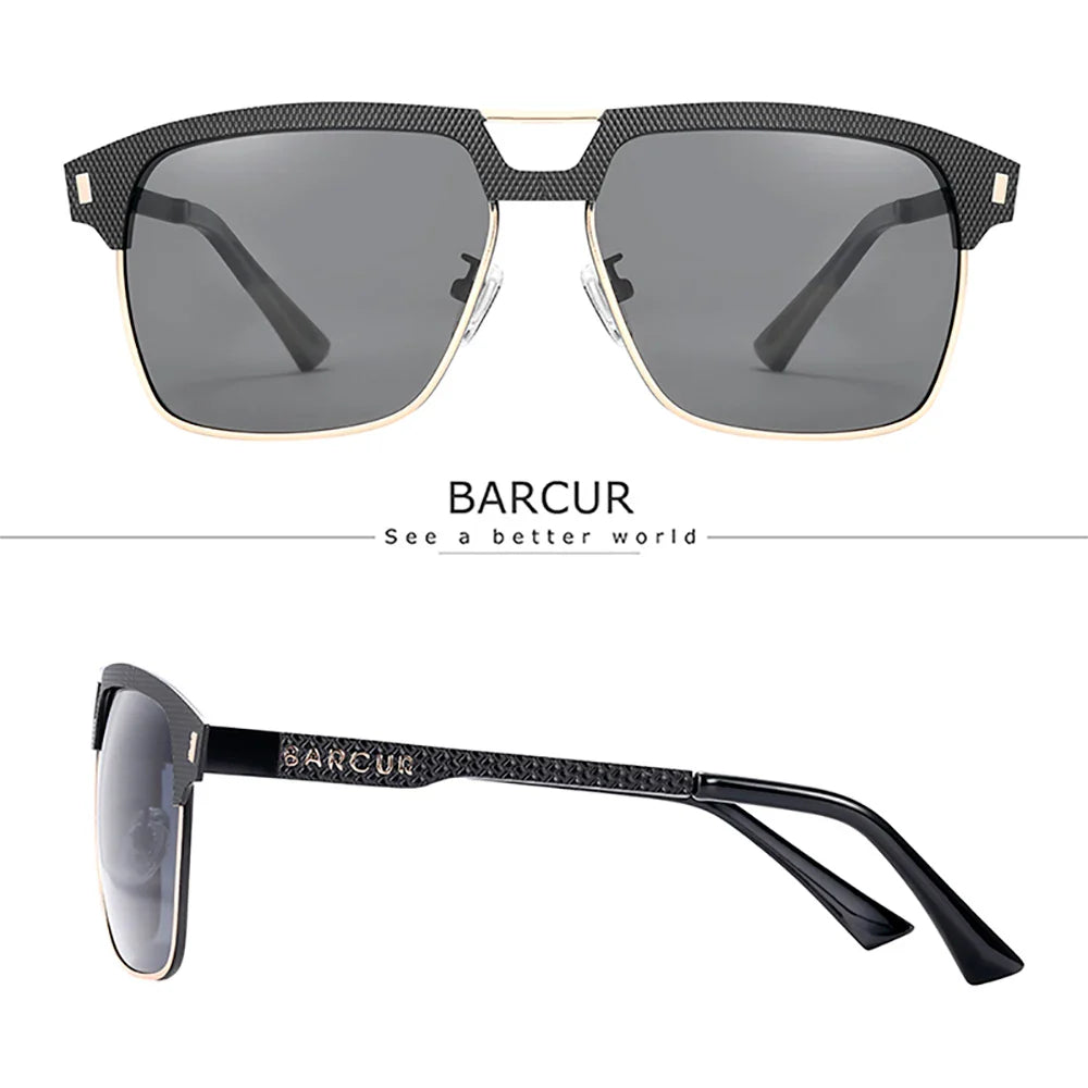 BARCUR Polarized Square Sunglasses – UV400 Men's