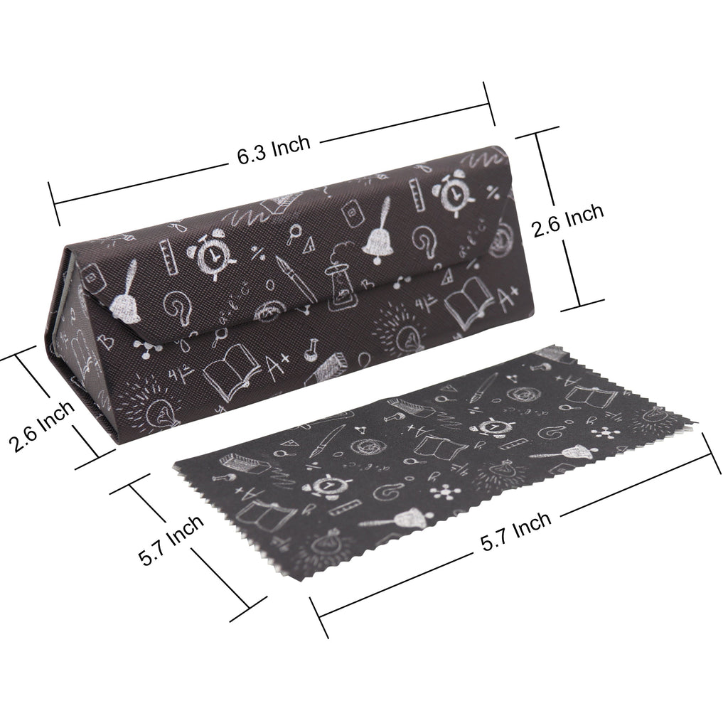 Science Print Vegan Leather Glasses Case