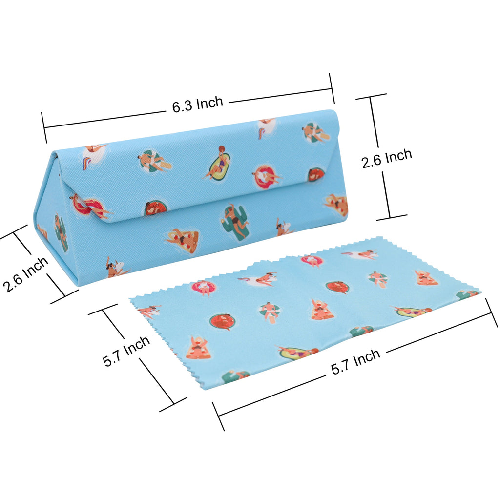 Pool Time Print Vegan Leather Glasses Case