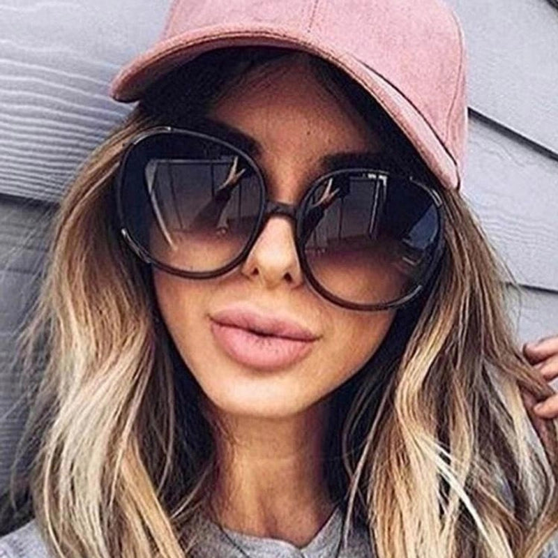 Round Large Frame Sunglasses – Oversized Vintage