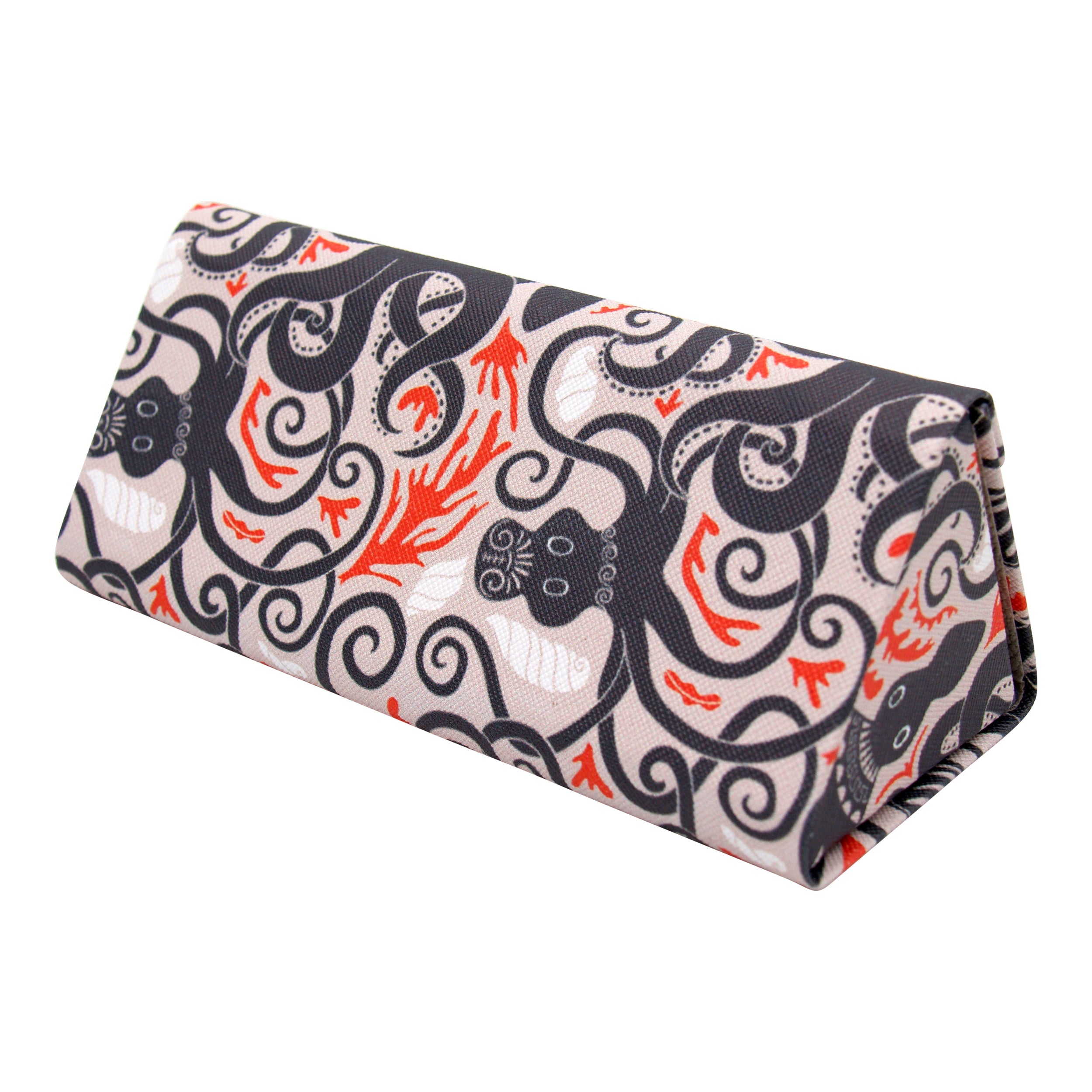 Octopus Print Vegan Leather Glasses Case