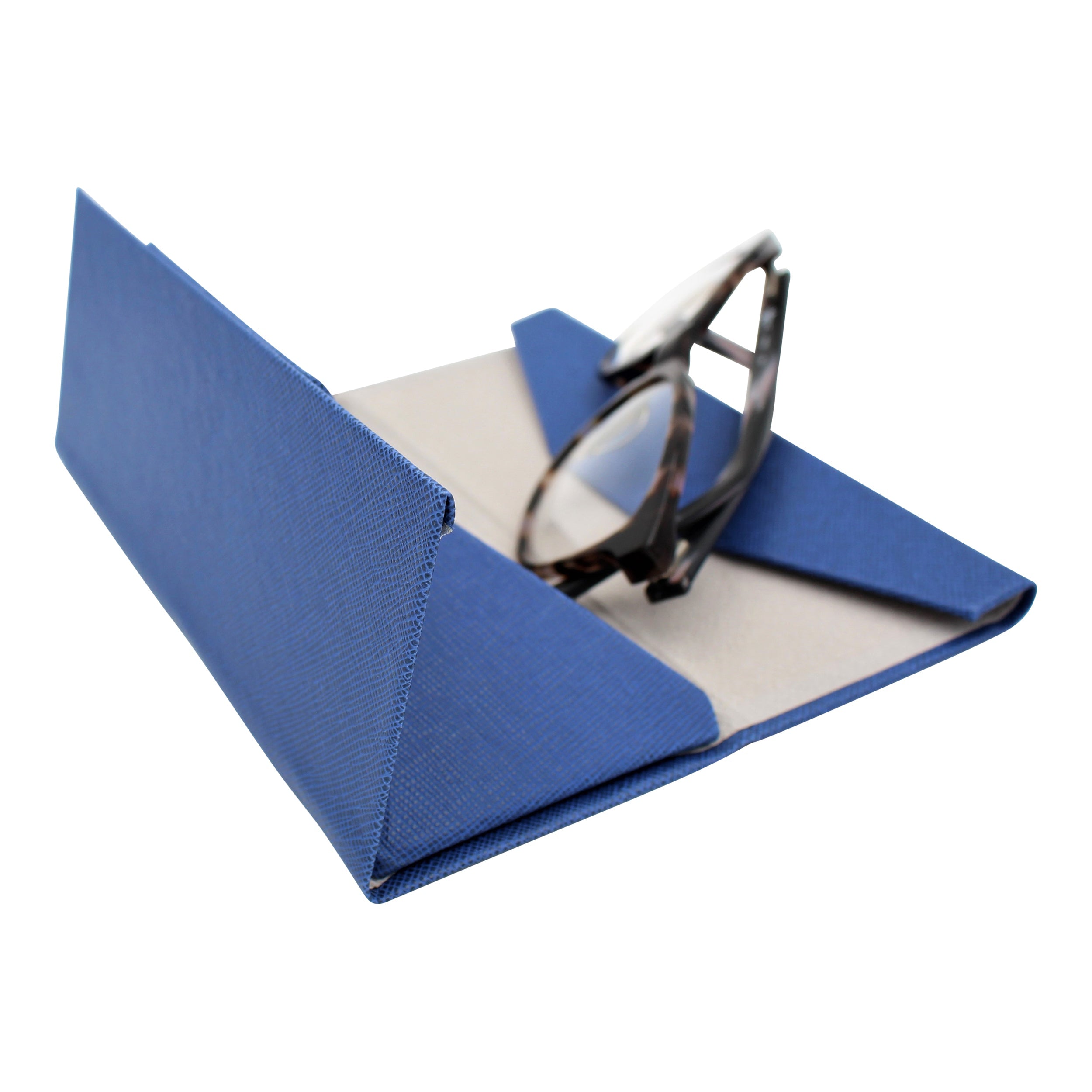 Navy Vegan Leather Glasses Case