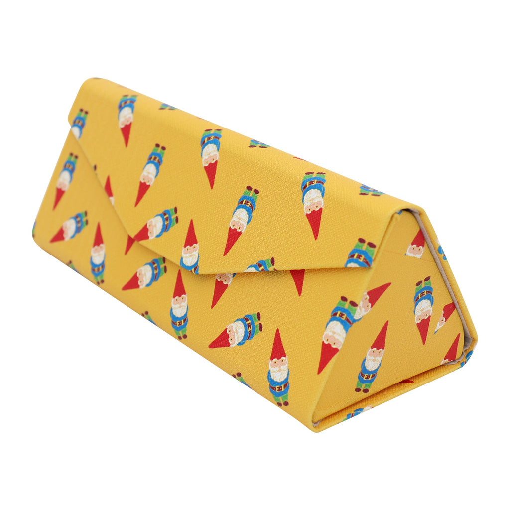 Cottage Gnome Print Vegan Leather Glasses Case