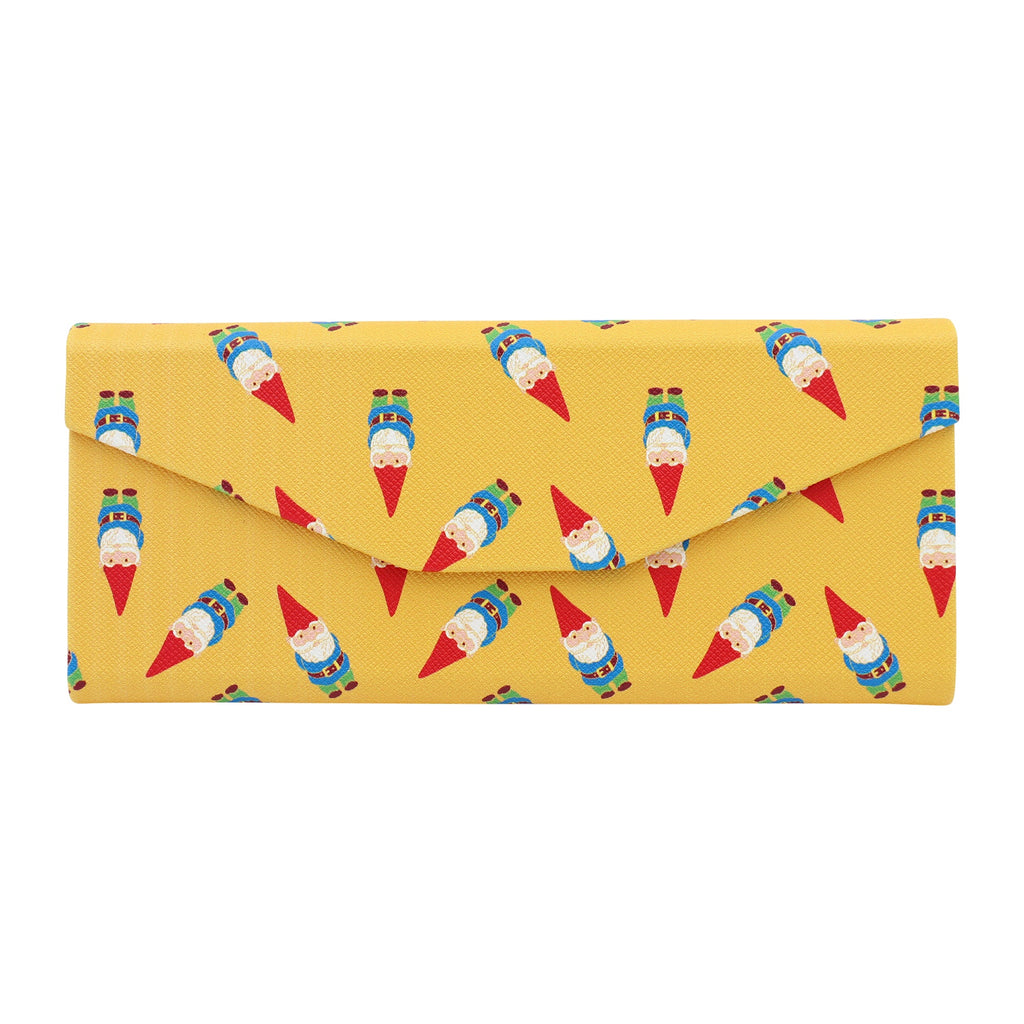Cottage Gnome Print Vegan Leather Glasses Case