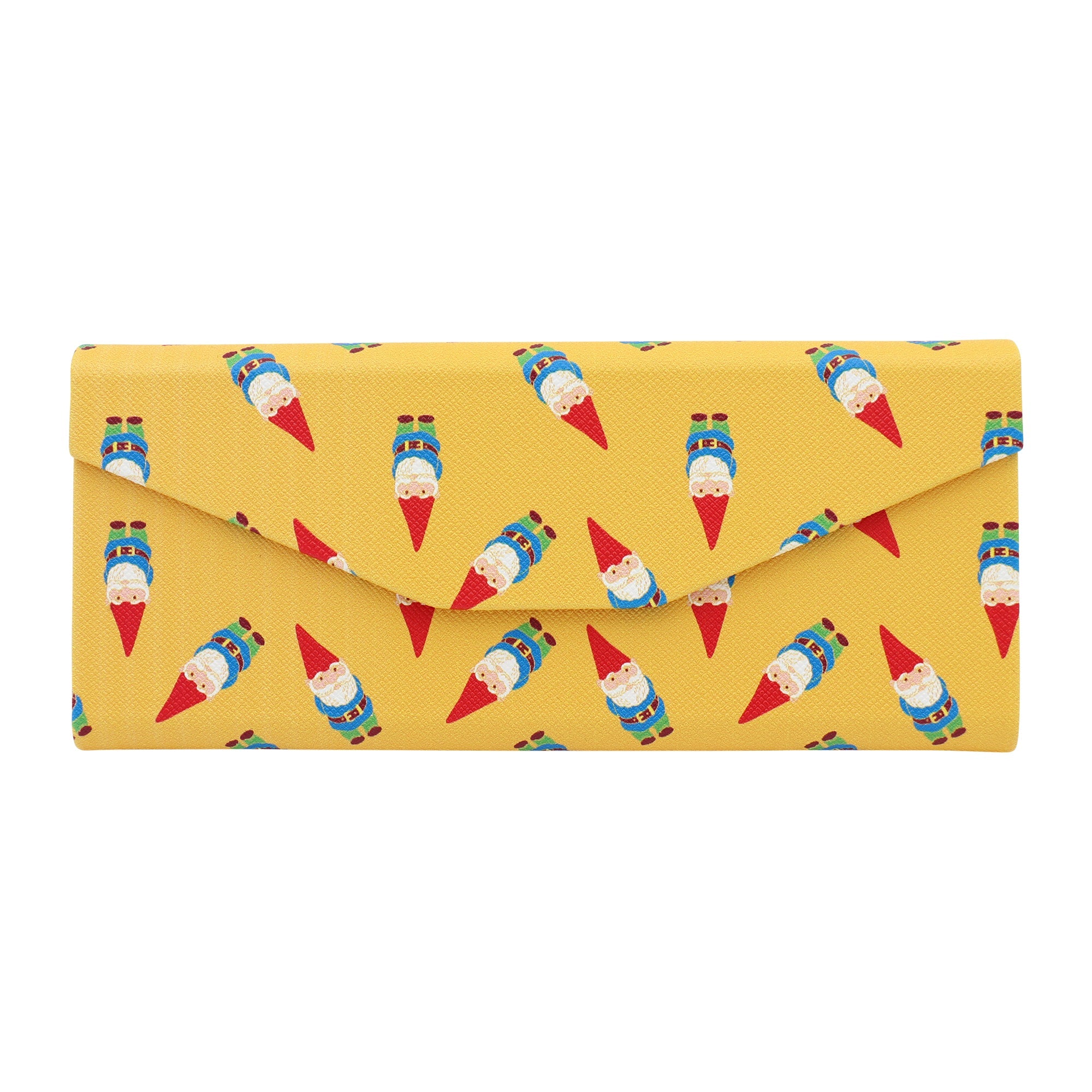 Cottage Gnome Print Vegan Leather Glasses Case