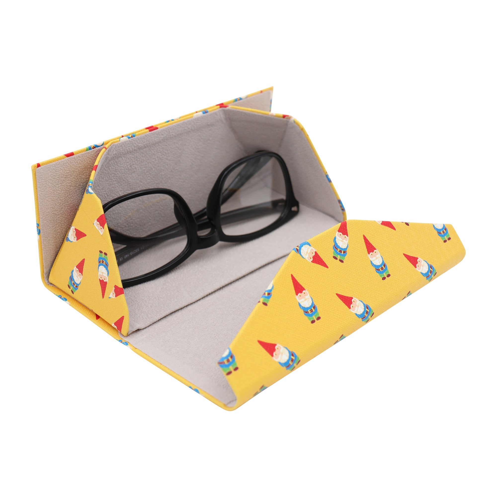 Cottage Gnome Print Vegan Leather Glasses Case