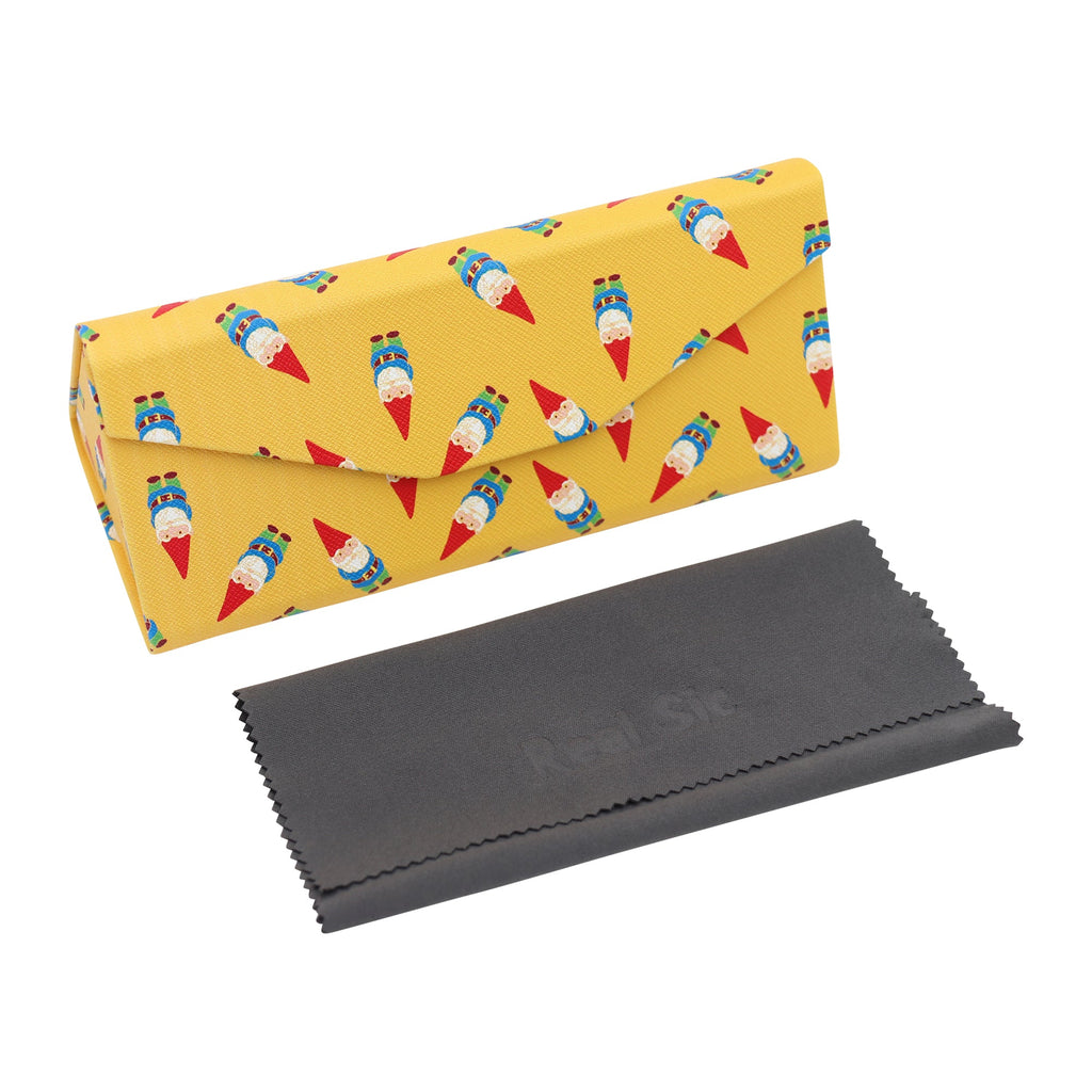 Cottage Gnome Print Vegan Leather Glasses Case