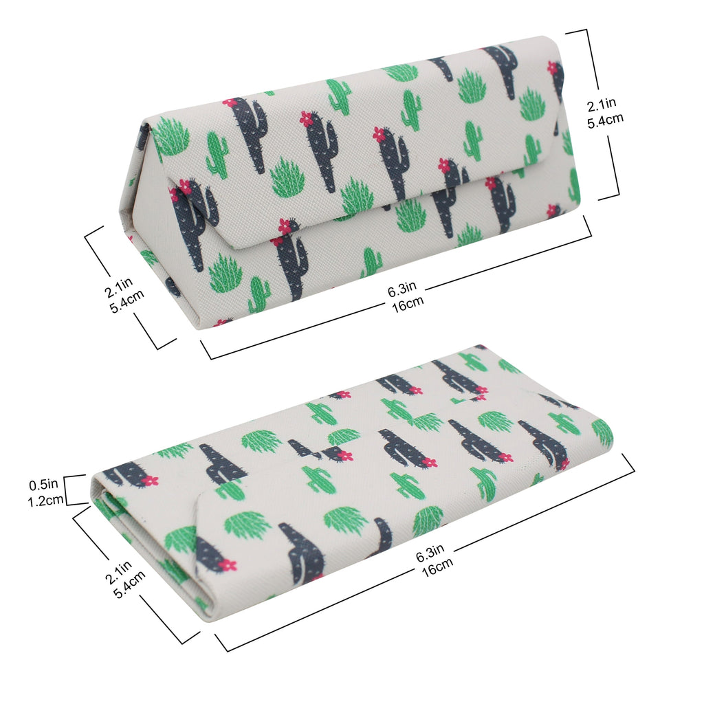 Small Cactus Print Vegan Leather Glasses Case