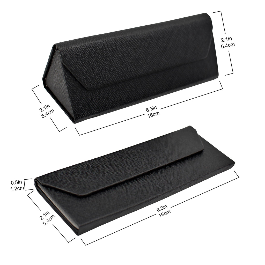 Small Black Vegan Leather Glasses Case