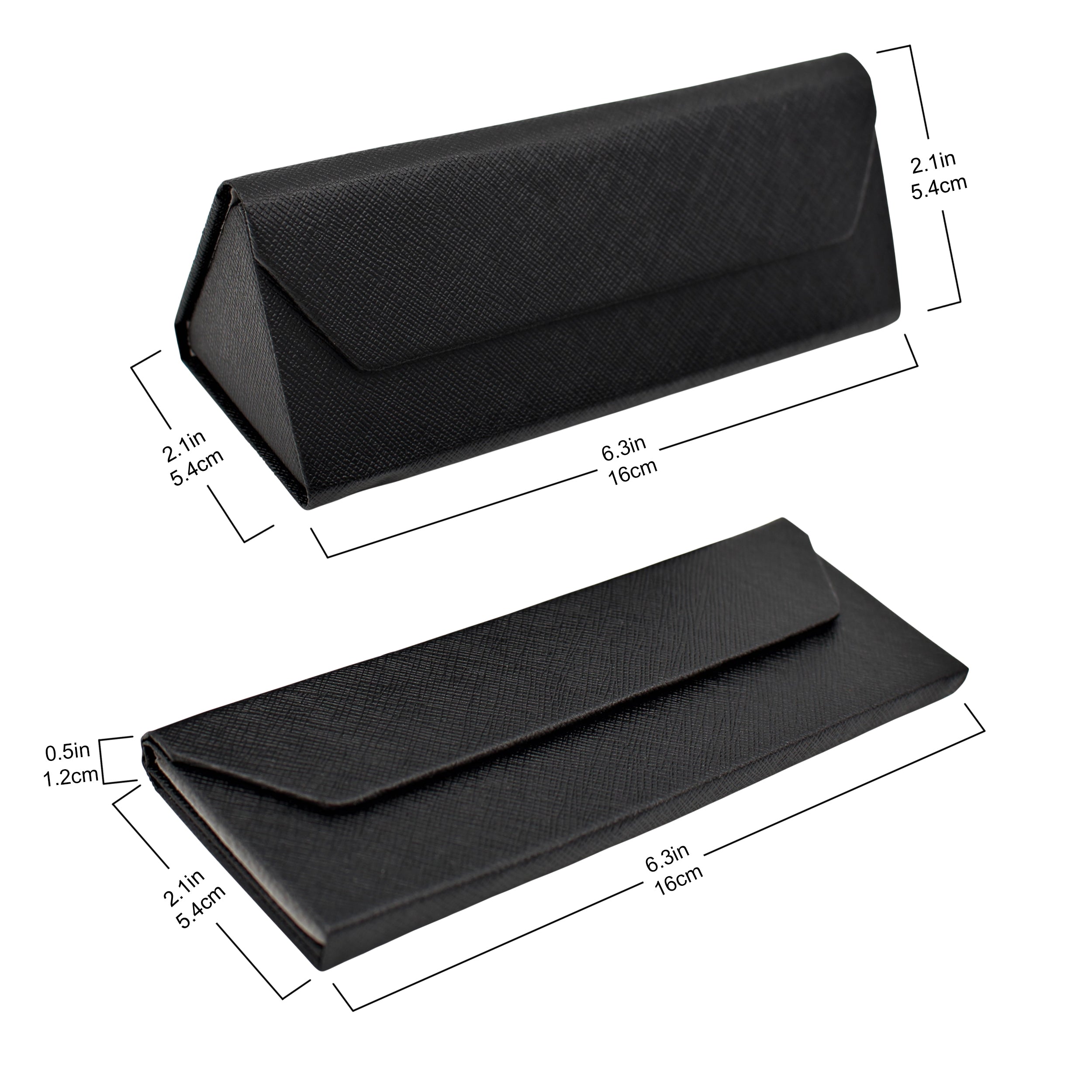 Small Black Vegan Leather Glasses Case