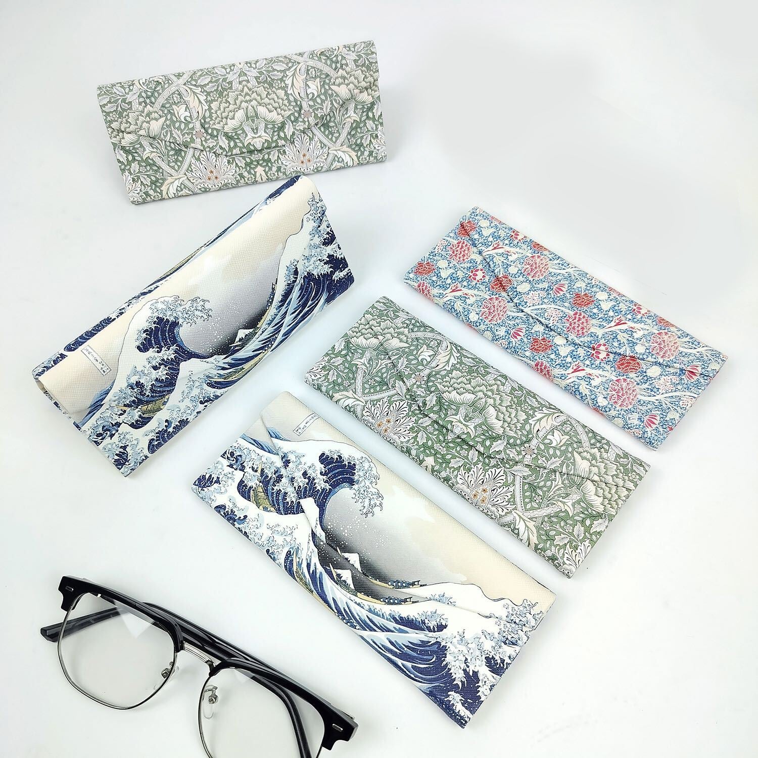 Puffin Print Vegan Leather Glasses Case