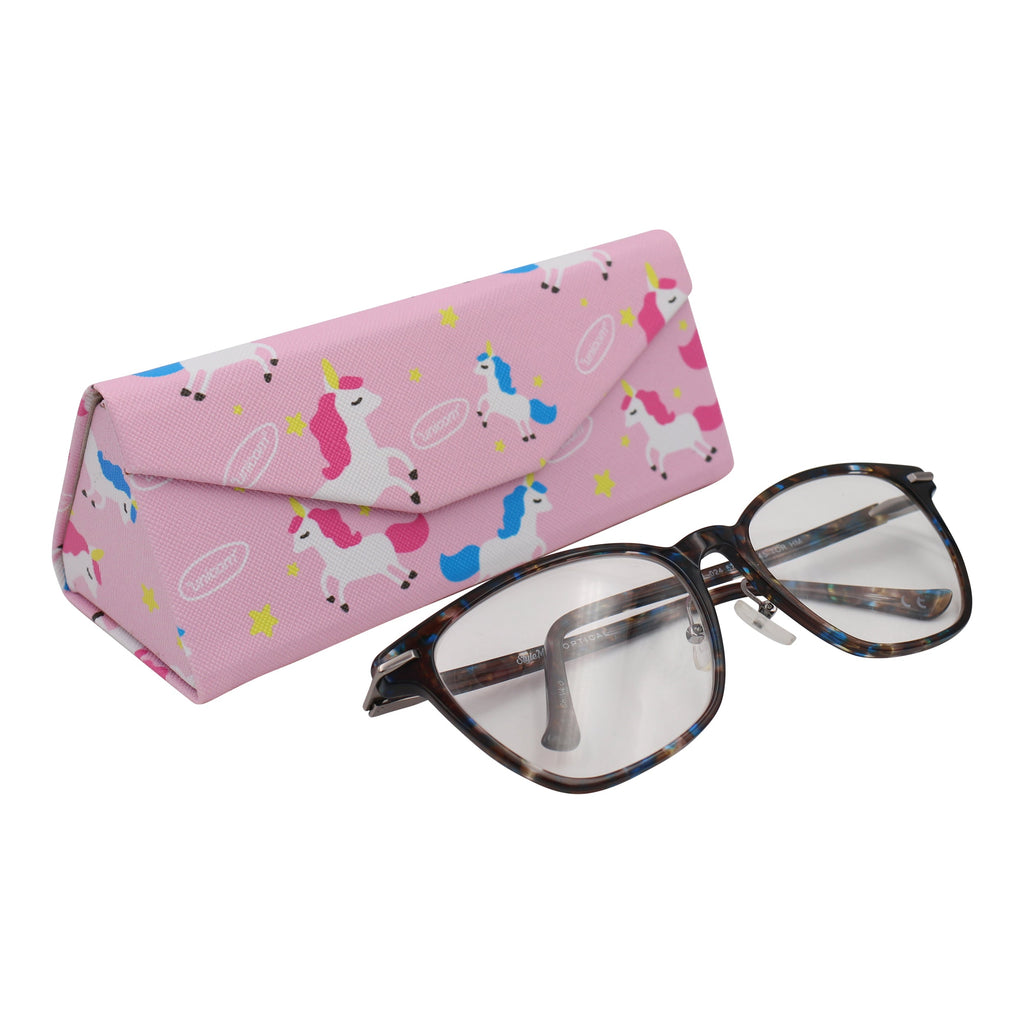 Unicorn Rainbow Print Vegan Leather Glasses Case