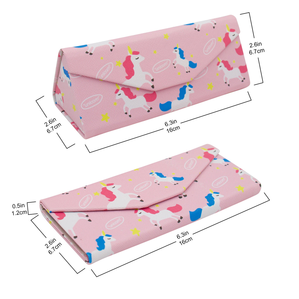 Unicorn Rainbow Print Vegan Leather Glasses Case