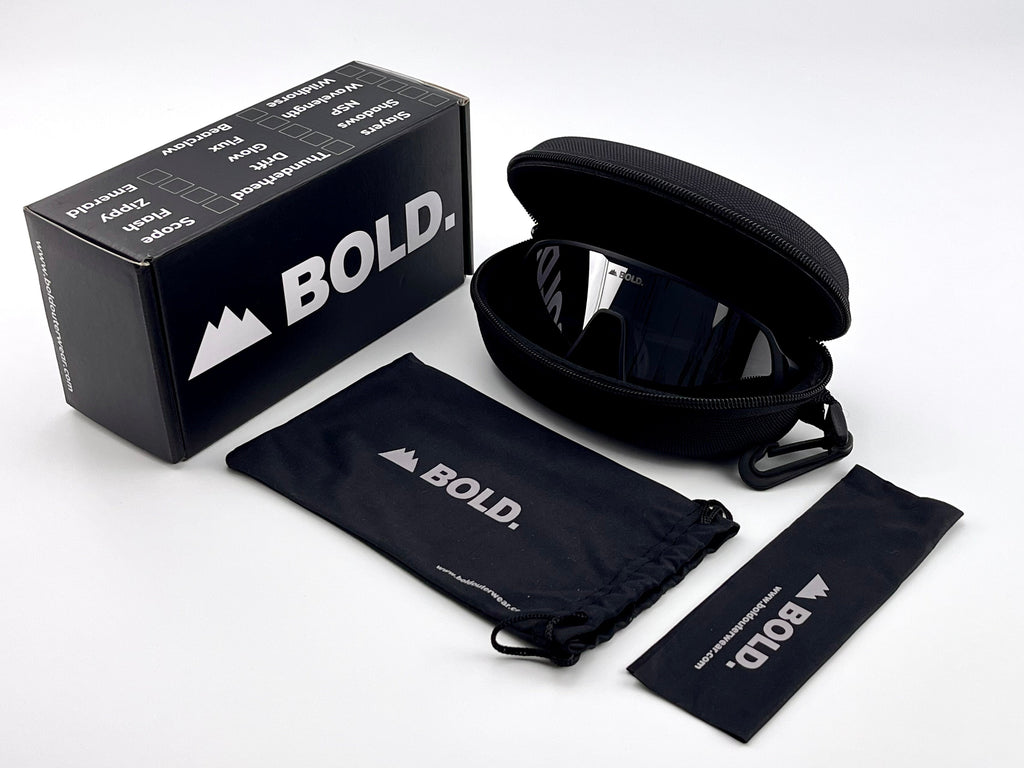 Boldouterwear Drift photochromic sunglasses with dark-tinted lenses and sleek black frames for outdoor sun protection.