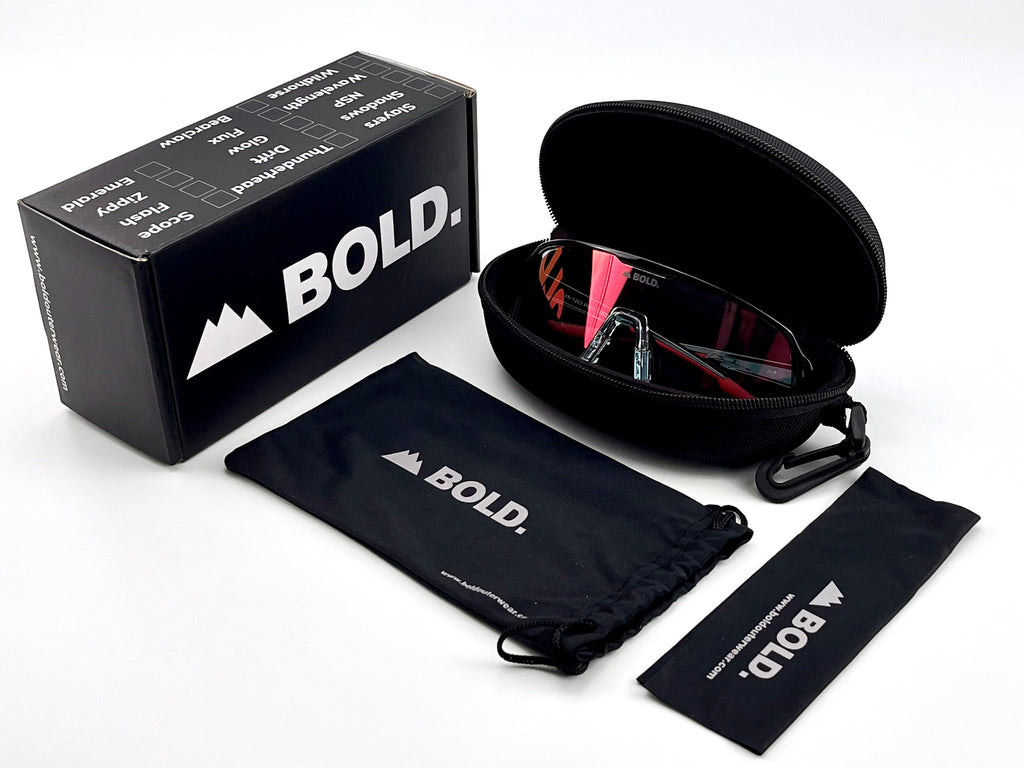 Boldouterwear Drift photochromic sunglasses with tinted lenses and sleek black frames, designed for outdoor eye protection.