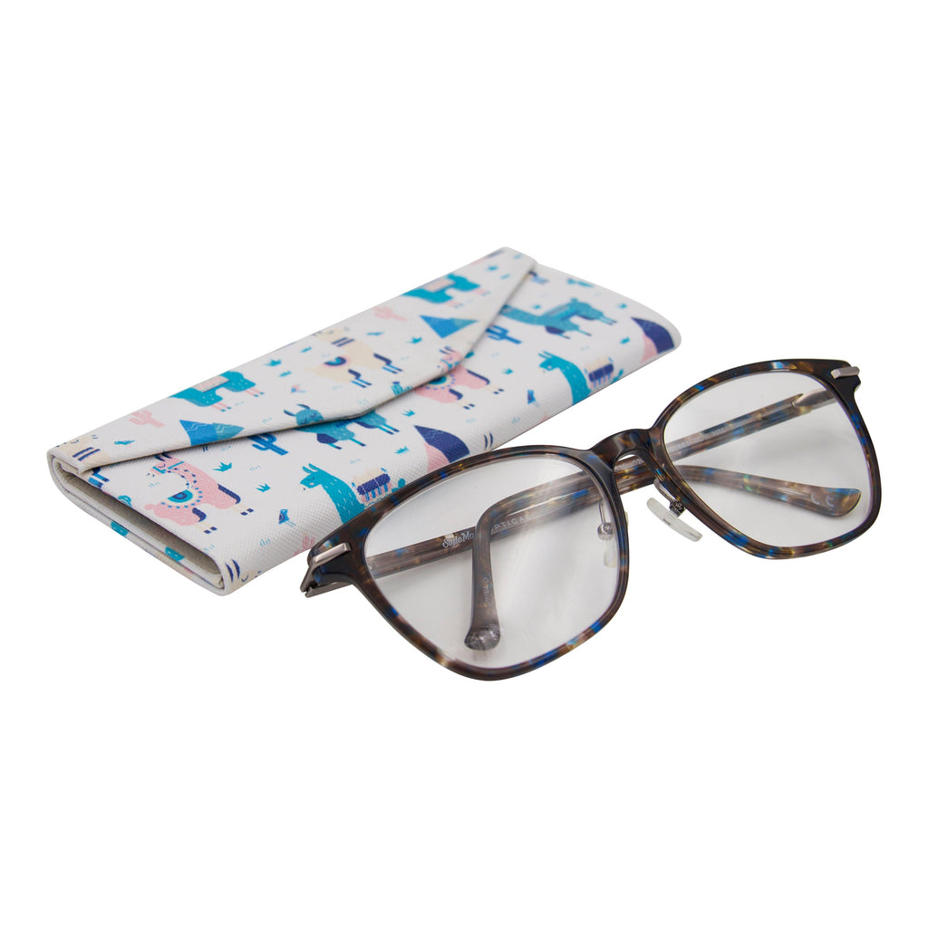 Alpaca Print Vegan Leather Glasses Case