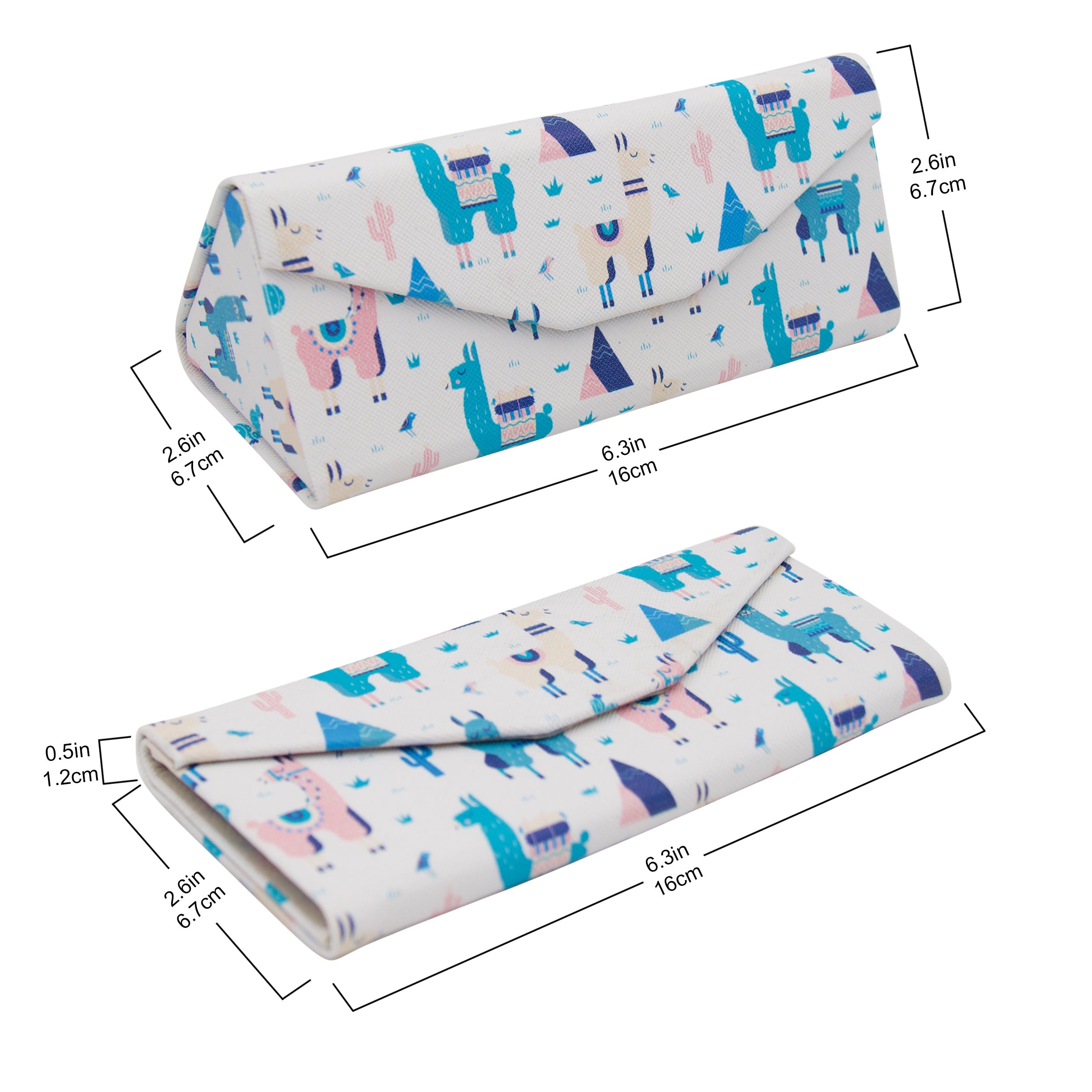 Alpaca Print Vegan Leather Glasses Case