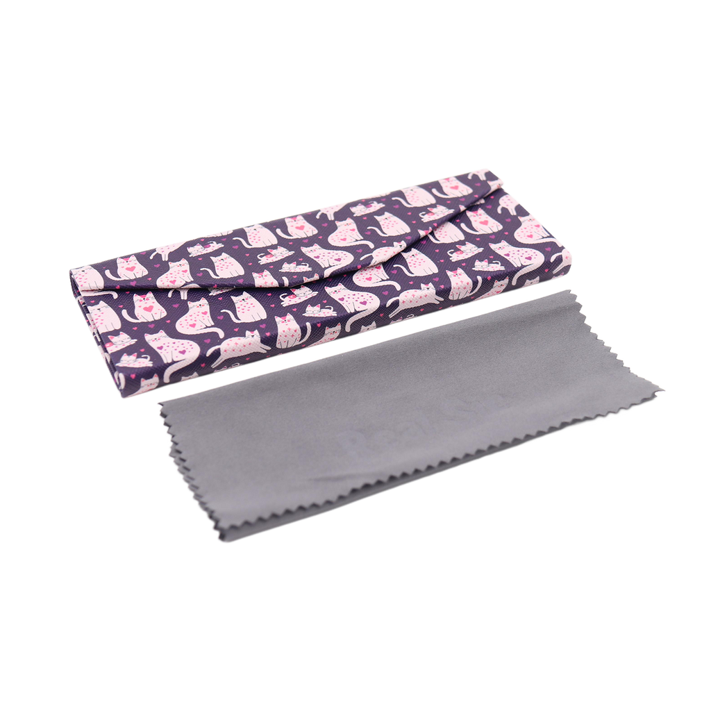 Lovely Cat Print Vegan Leather Glasses Case