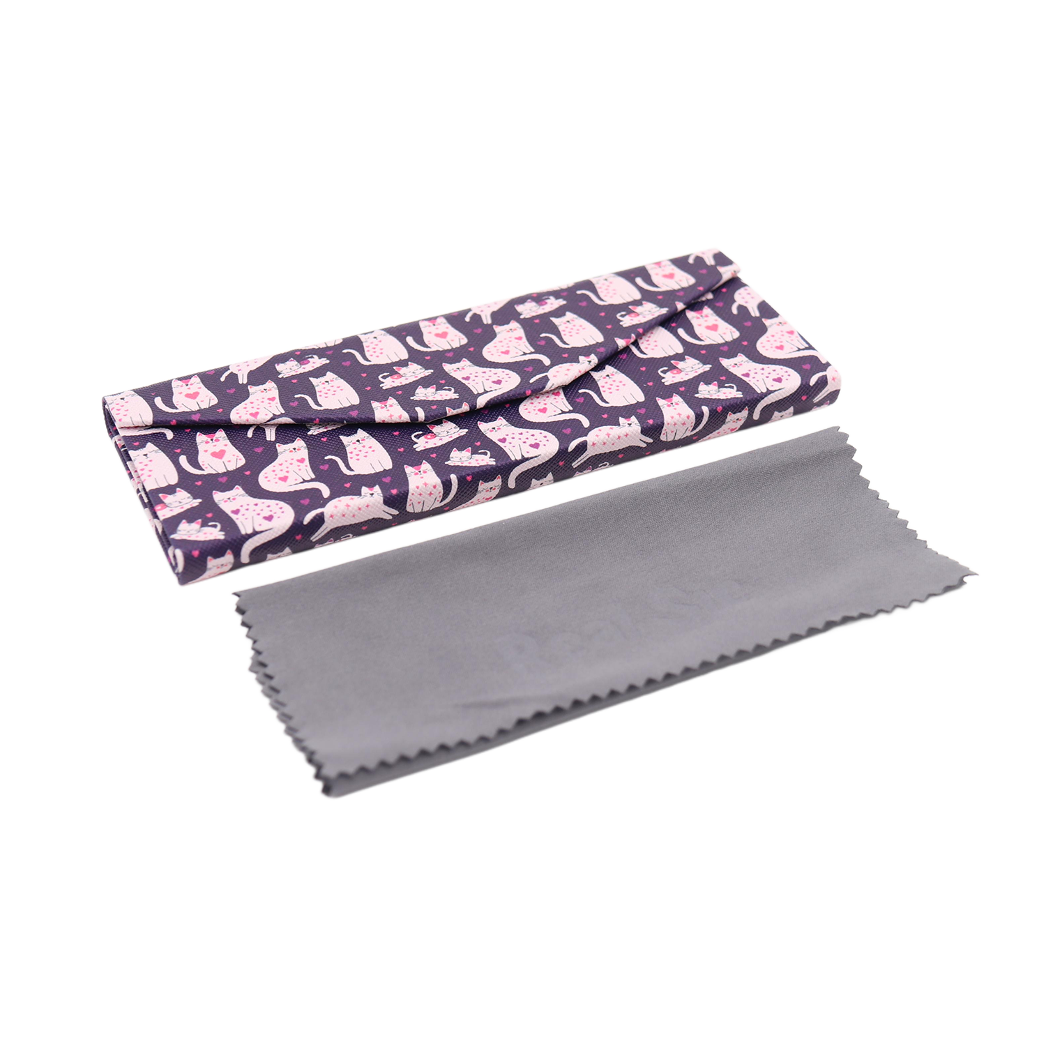 Lovely Cat Print Vegan Leather Glasses Case