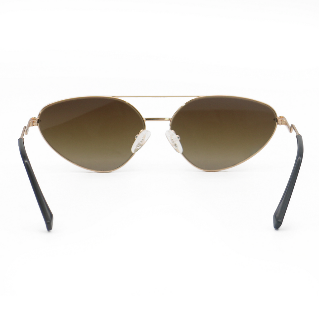 TopFoxx Lucky Star Faded Brown & Gold Cat Eye Aviator Sunglasses