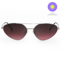 TopFoxx Lucky Star Ruby & Silver Cat Eye Aviator Sunglasses