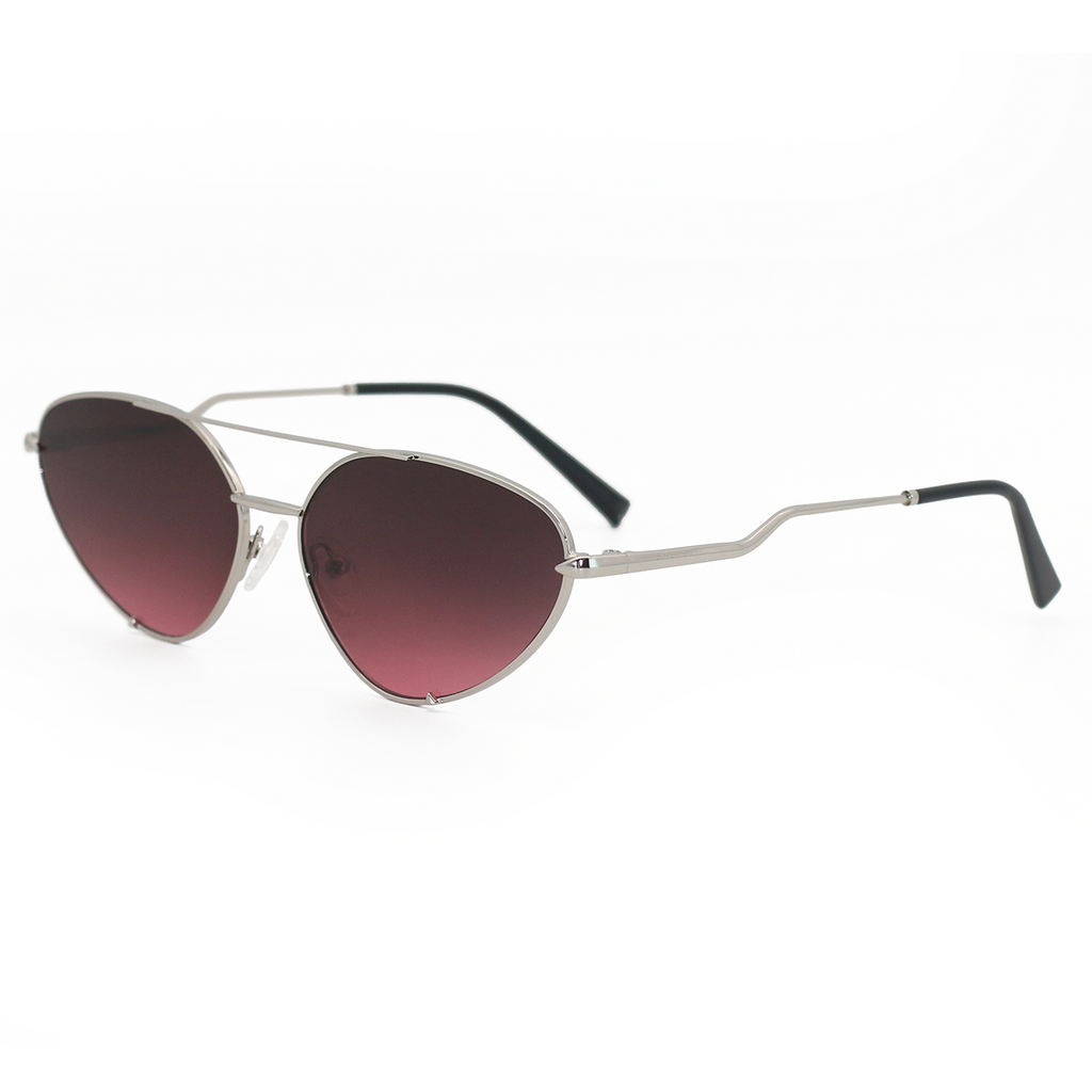 TopFoxx Lucky Star Ruby & Silver Cat Eye Aviator Sunglasses