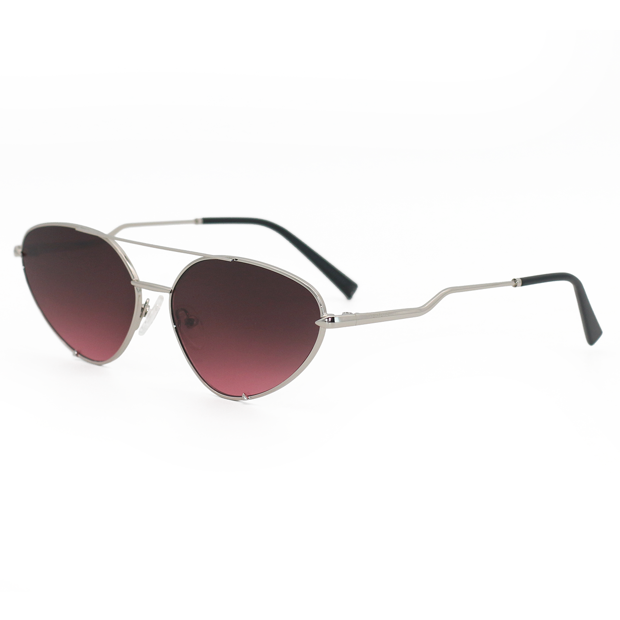TopFoxx Lucky Star Ruby & Silver Cat Eye Aviator Sunglasses