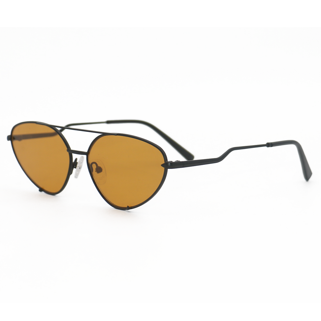 TopFoxx Lucky Star Yellow & Black Cat Eye Aviator Sunglasses