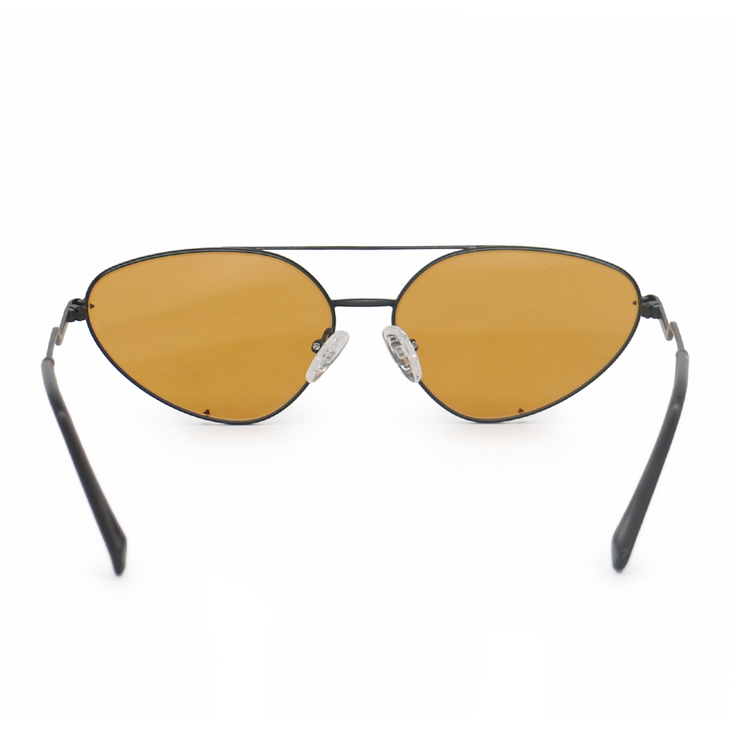 TopFoxx Lucky Star Yellow & Black Cat Eye Aviator Sunglasses