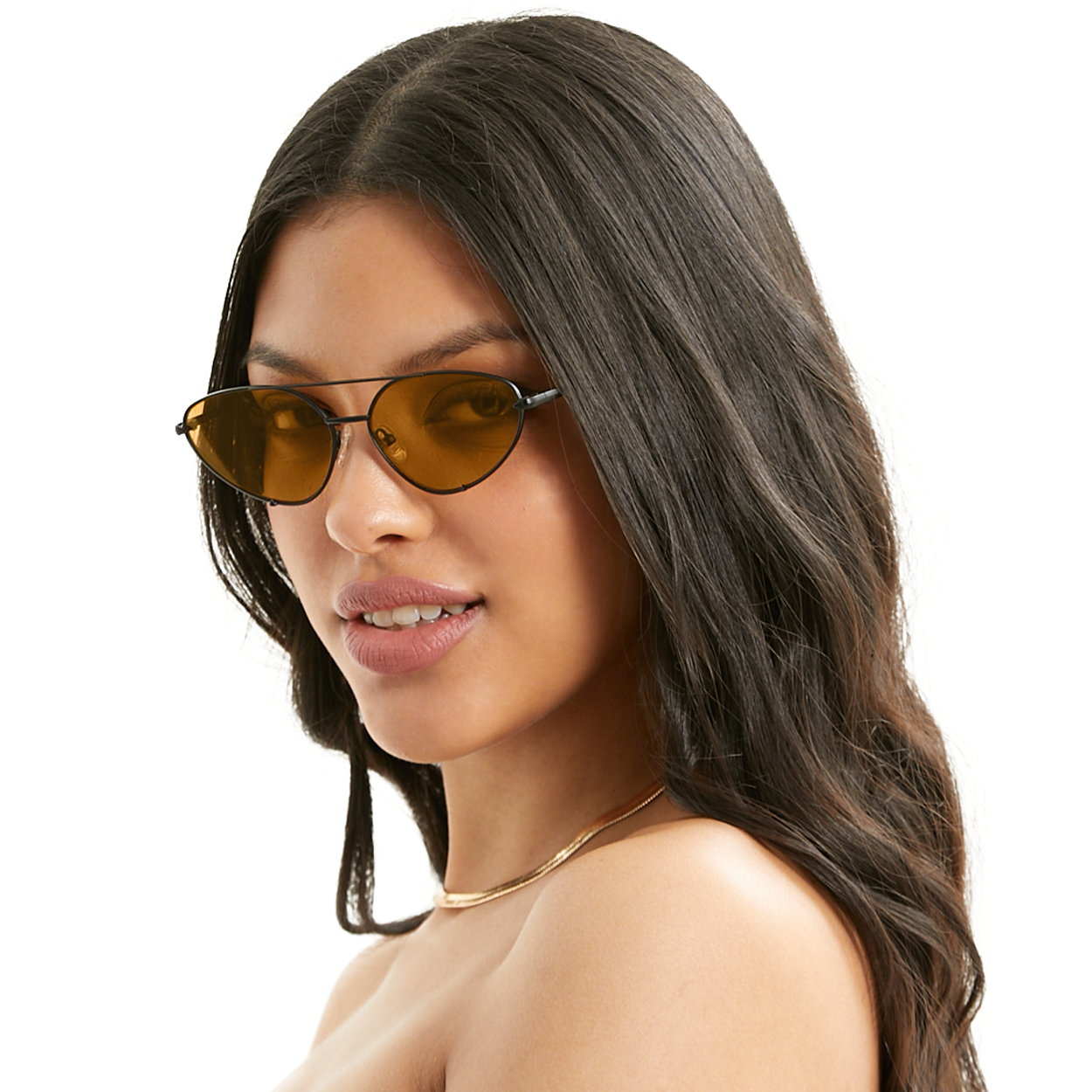 TopFoxx Lucky Star Yellow & Black Cat Eye Aviator Sunglasses