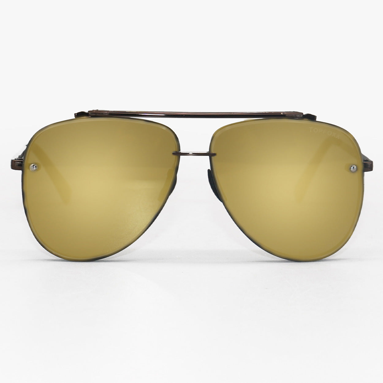 TopFoxx Luna Copper Tangle-Free Round Aviator Sunglasses