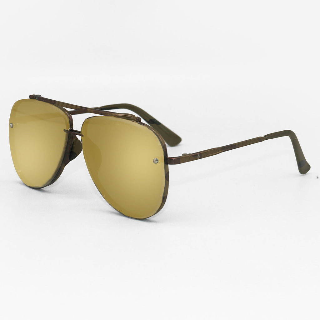 TopFoxx Luna Copper Tangle-Free Round Aviator Sunglasses