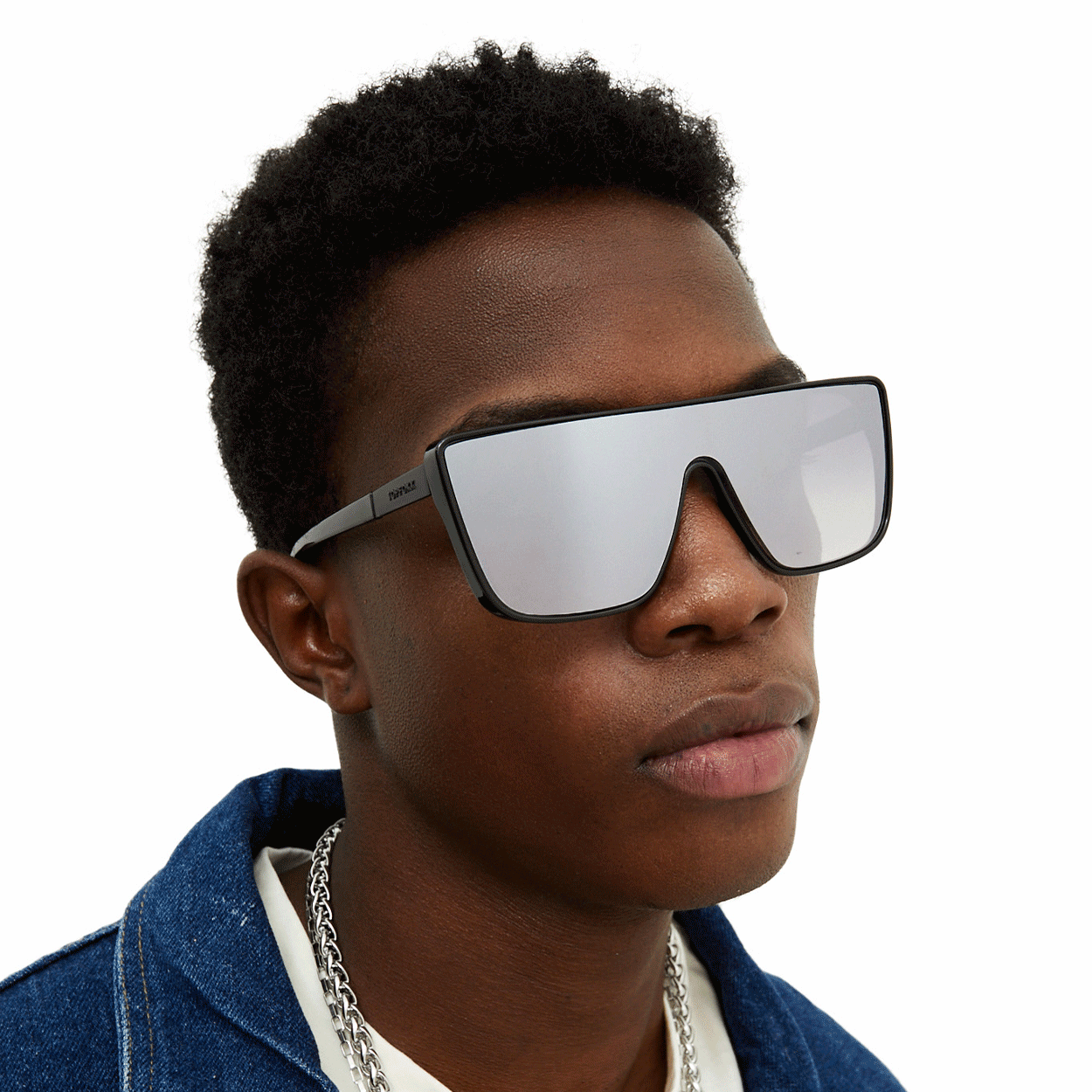 TopFoxx Sustainable Rayz Chrome Square Sunglasses