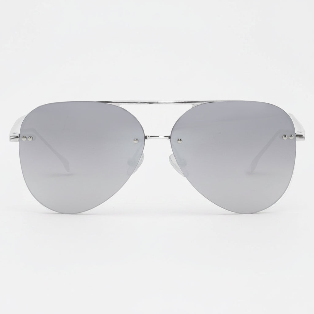 TopFoxx Smaller Megan 2 Silver Metal Aviator Sunglasses
