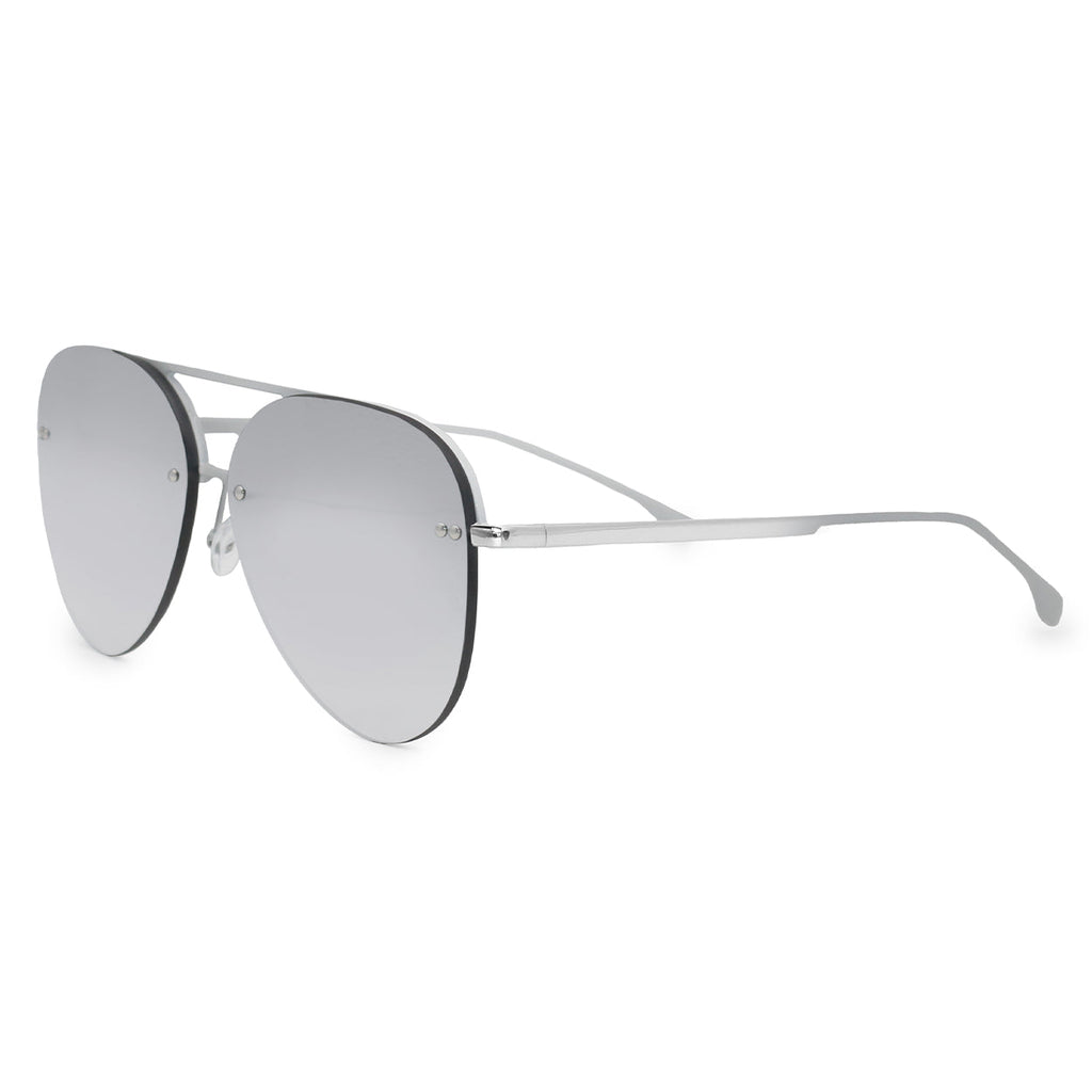 TopFoxx Smaller Megan 2 Silver Metal Aviator Sunglasses