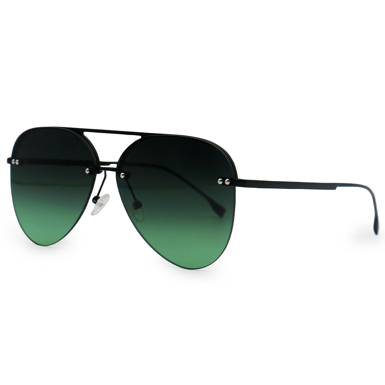 TopFoxx Smaller Megan 2 Dark Green Metal Aviator Sunglasses