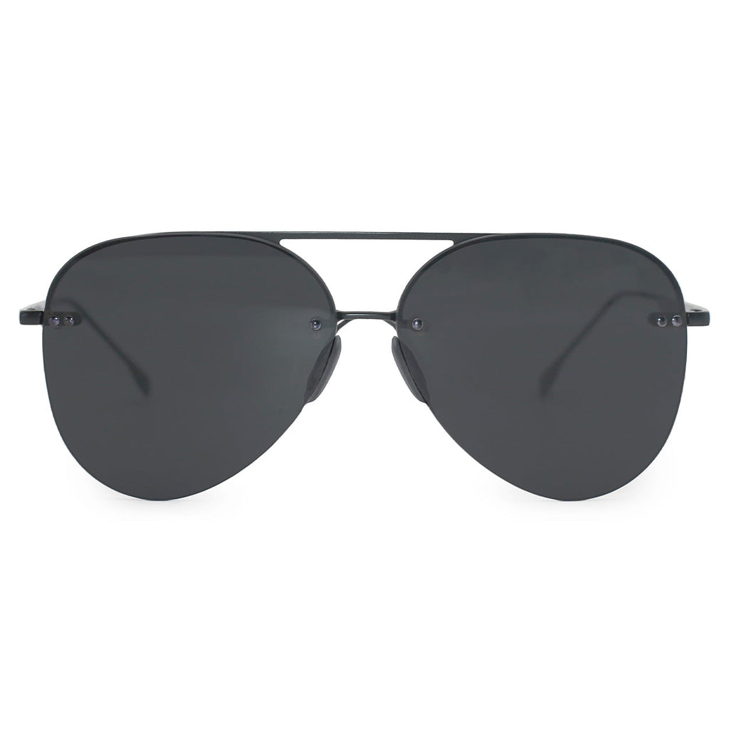 TopFoxx Smaller Megan 2 Jet Black Tangle-Free Aviator Sunglasses