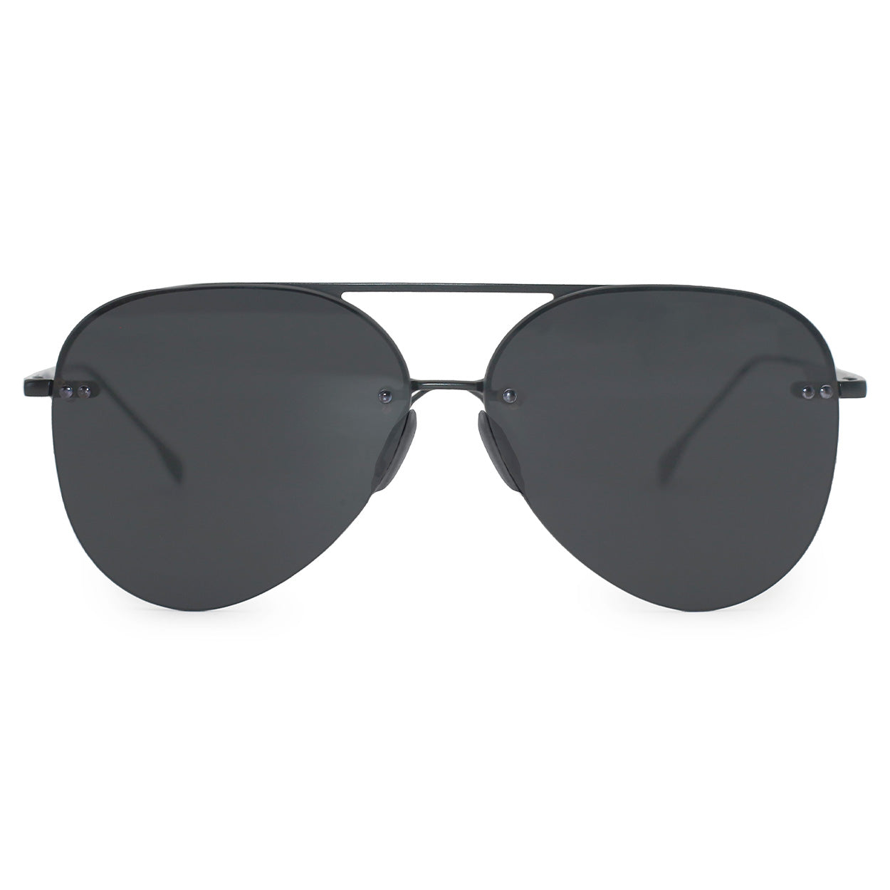 TopFoxx Smaller Megan 2 Jet Black Tangle-Free Aviator Sunglasses