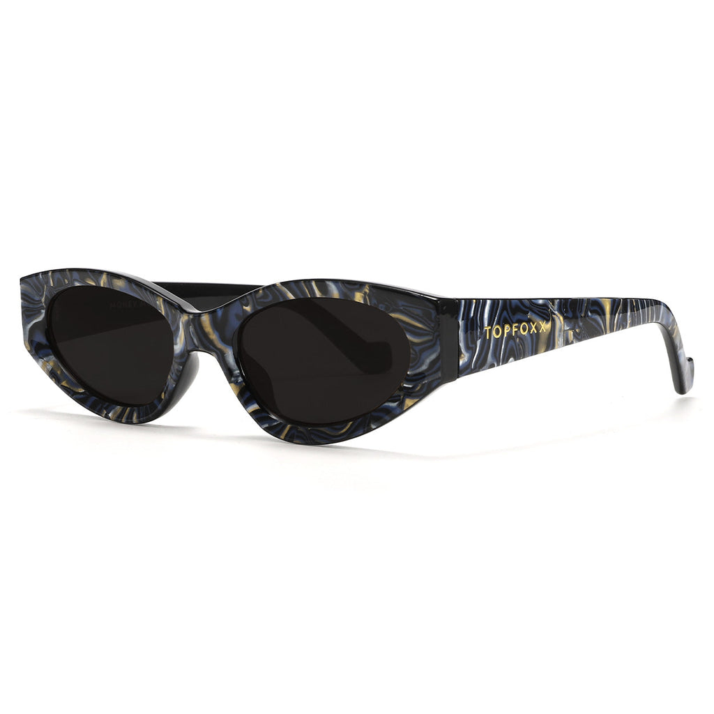TopFoxx Kat x Money Moves Dark Blue Tangle-Free Sunglasses